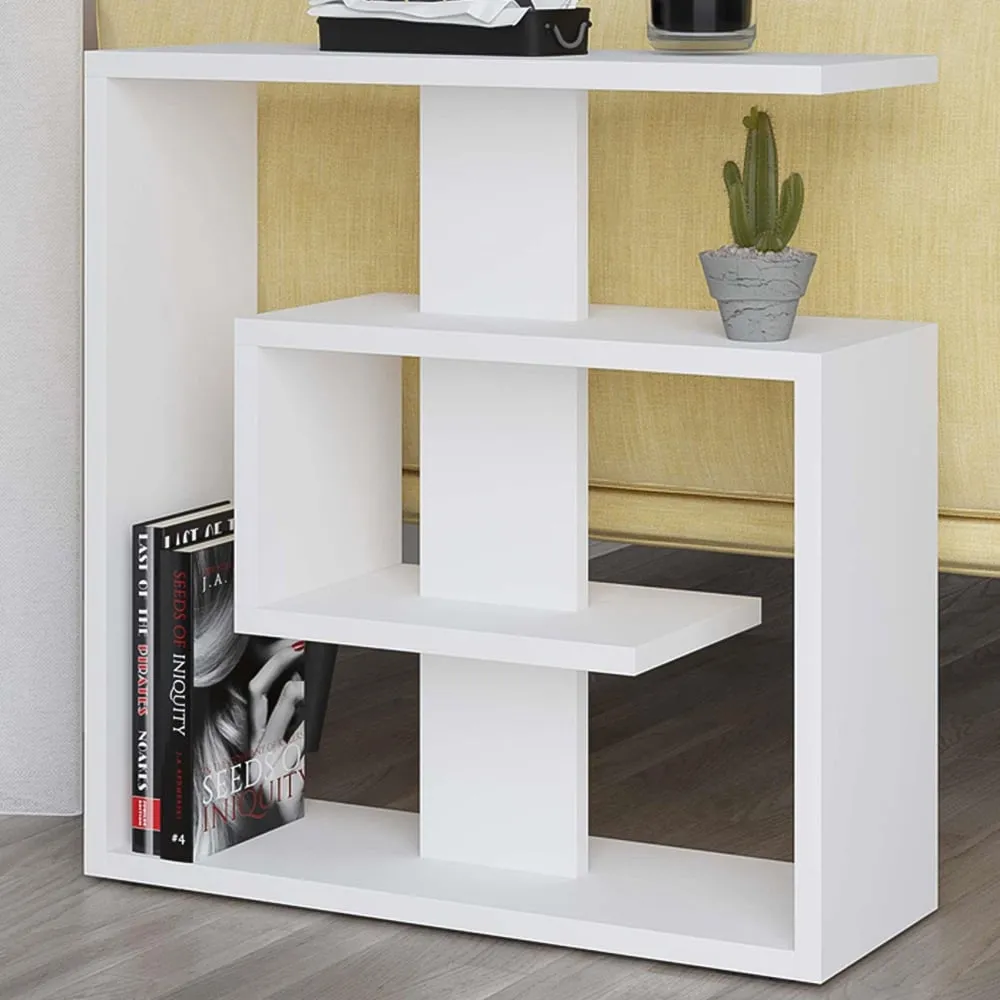 Saly 3-Tier Side Table - White, Engineered Wood