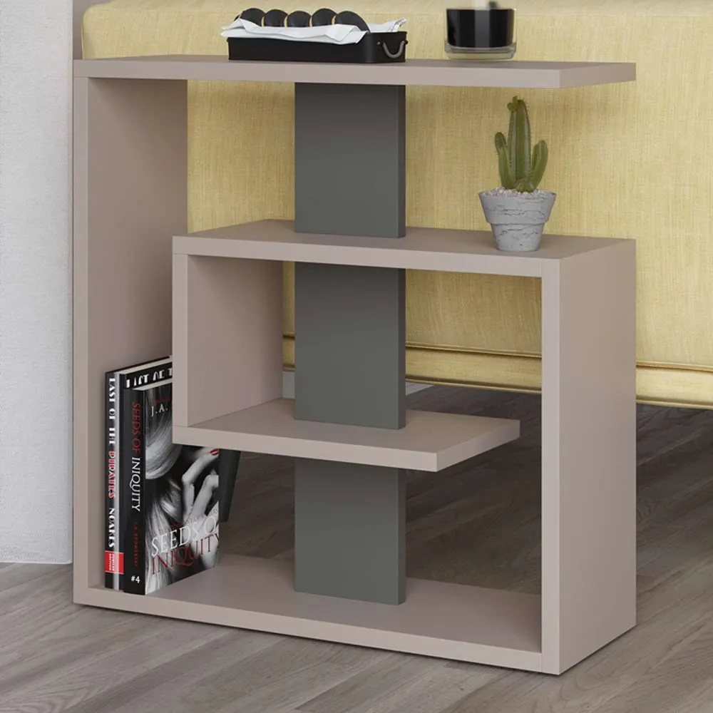 Saly 3-Tier Side Table with Drawer - Grey, Engineered Wood