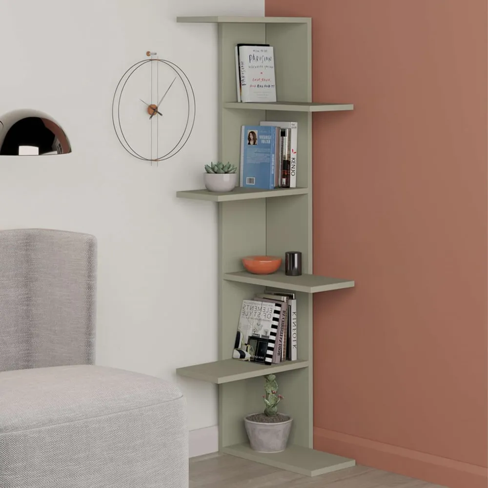 Saso 5 Tier Corner Display Unit - Green