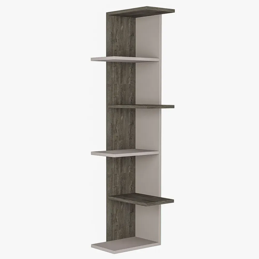 Saso 5 Tier Corner Display Unit - Mocha Grey