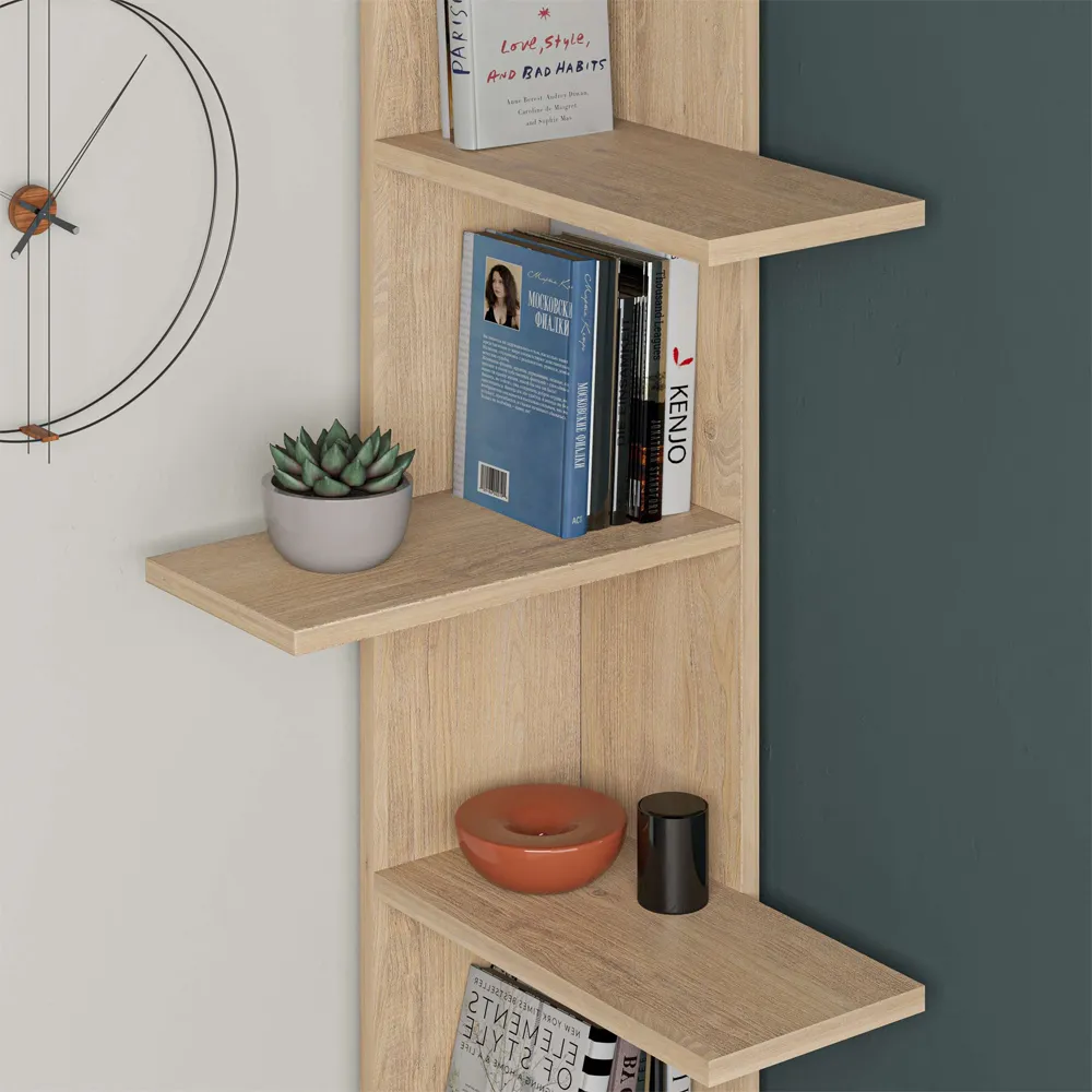 Saso 5 Tier Corner Display Unit - Oak