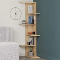 Saso 5 Tier Corner Display Unit - Oak