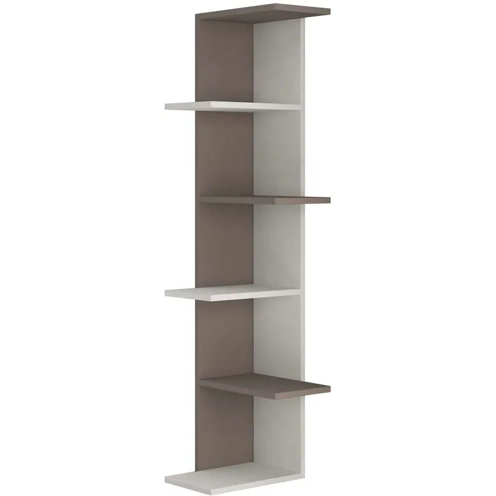 Saso 5 Tier Corner Display Unit - White, Grey