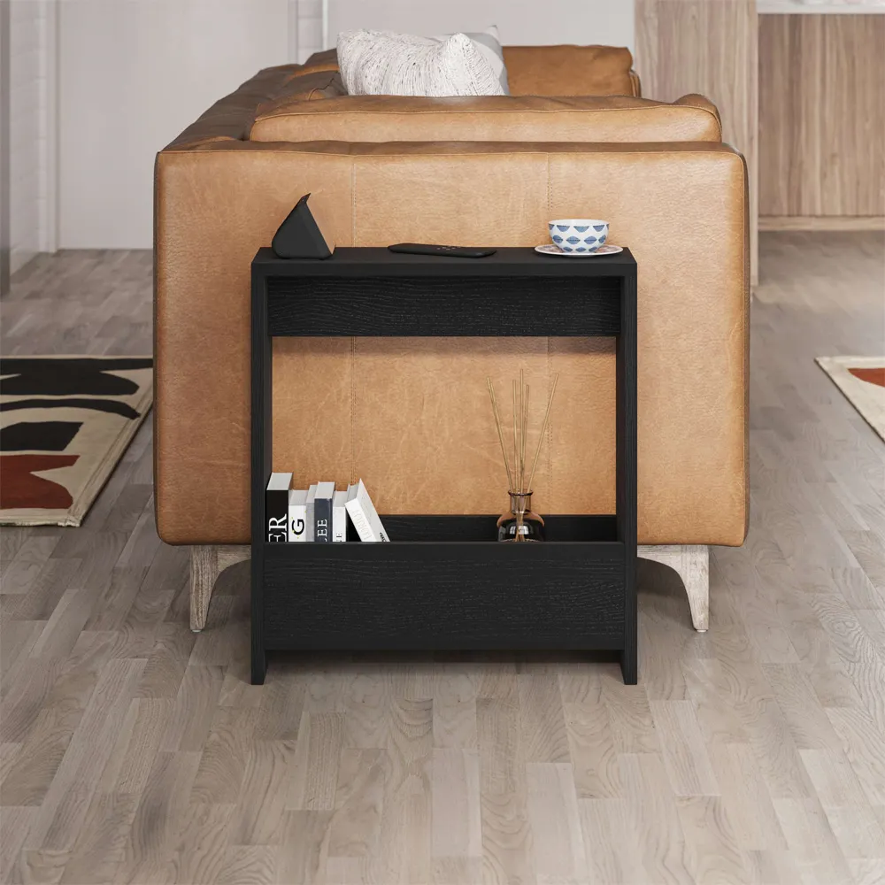 Simpi Multipurpose Side Table with Storage - Black, Wood
