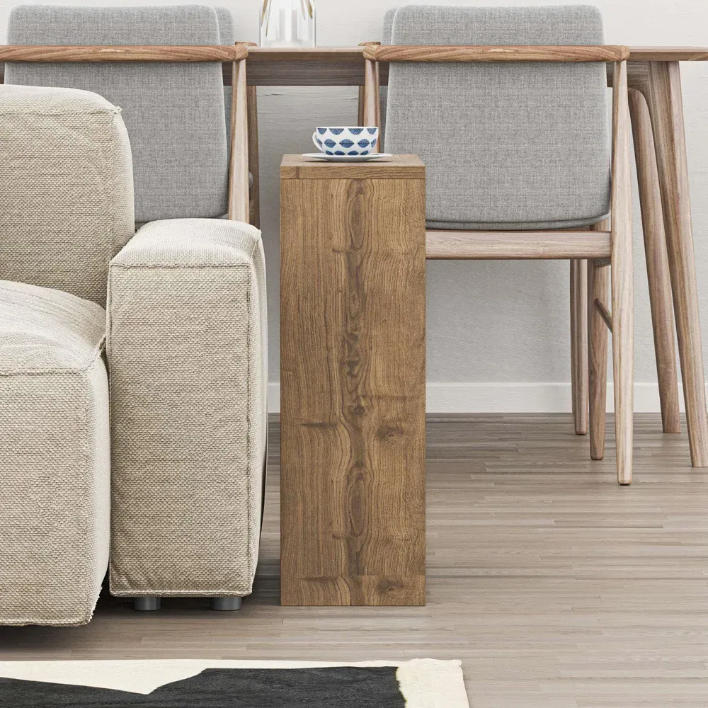 Simpi Single Shelf Side Table - Brown, Dark Oak