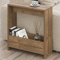 Simpi Single Shelf Side Table - Brown, Dark Oak