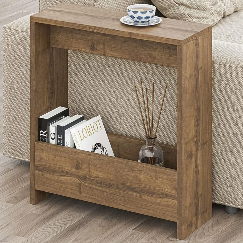 Simpi Single Shelf Side Table - Brown, Dark Oak image