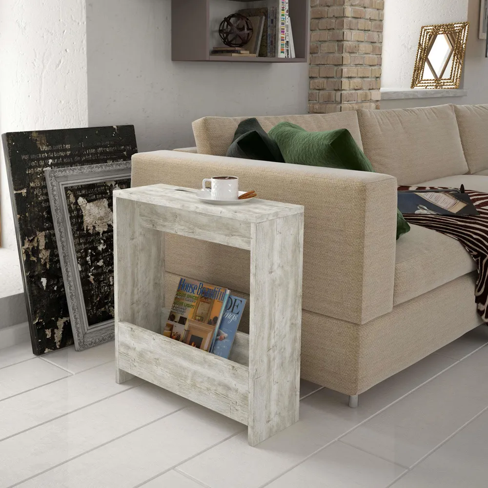 Simpi Single Shelf Side Table - White