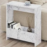 Simpi Single Shelf Side Table - White