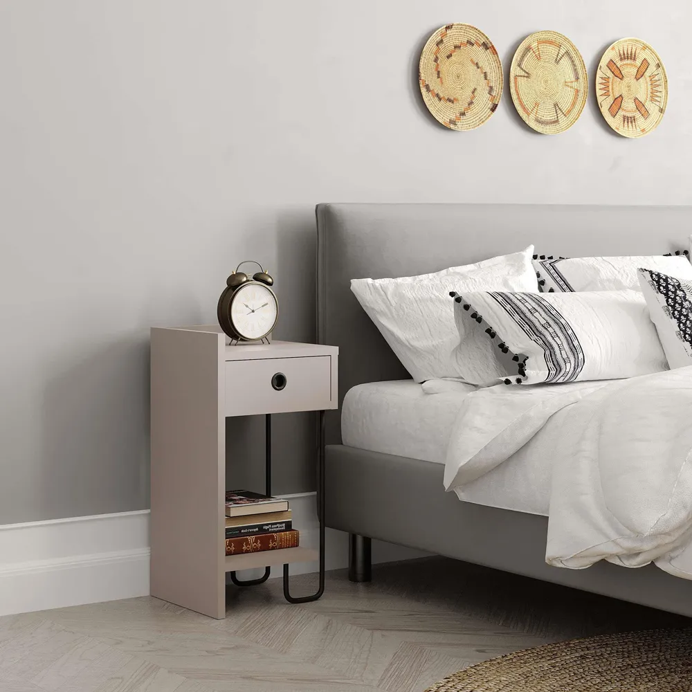 Sirius Left Module Bedside Table - Grey