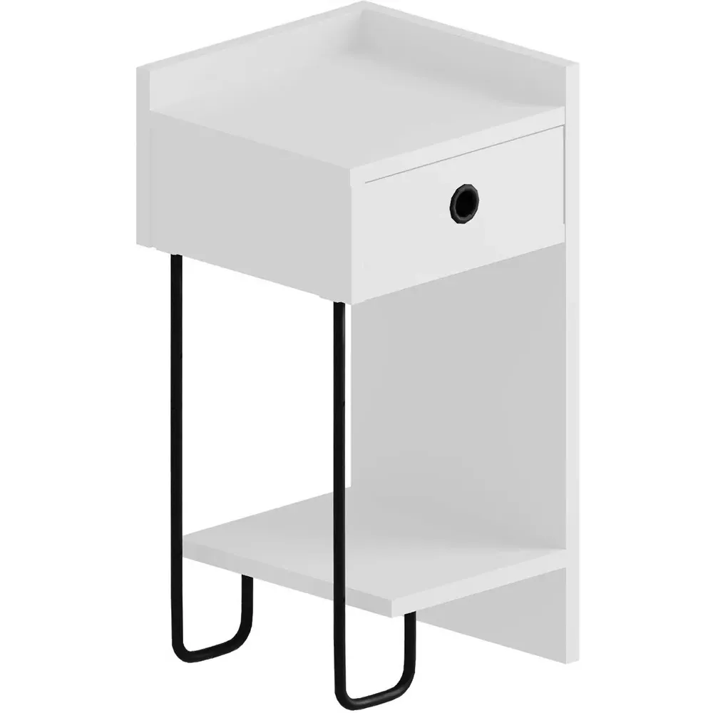 Sirius Left Module Bedside Table - White