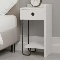 Sirius Left Module Bedside Table - White