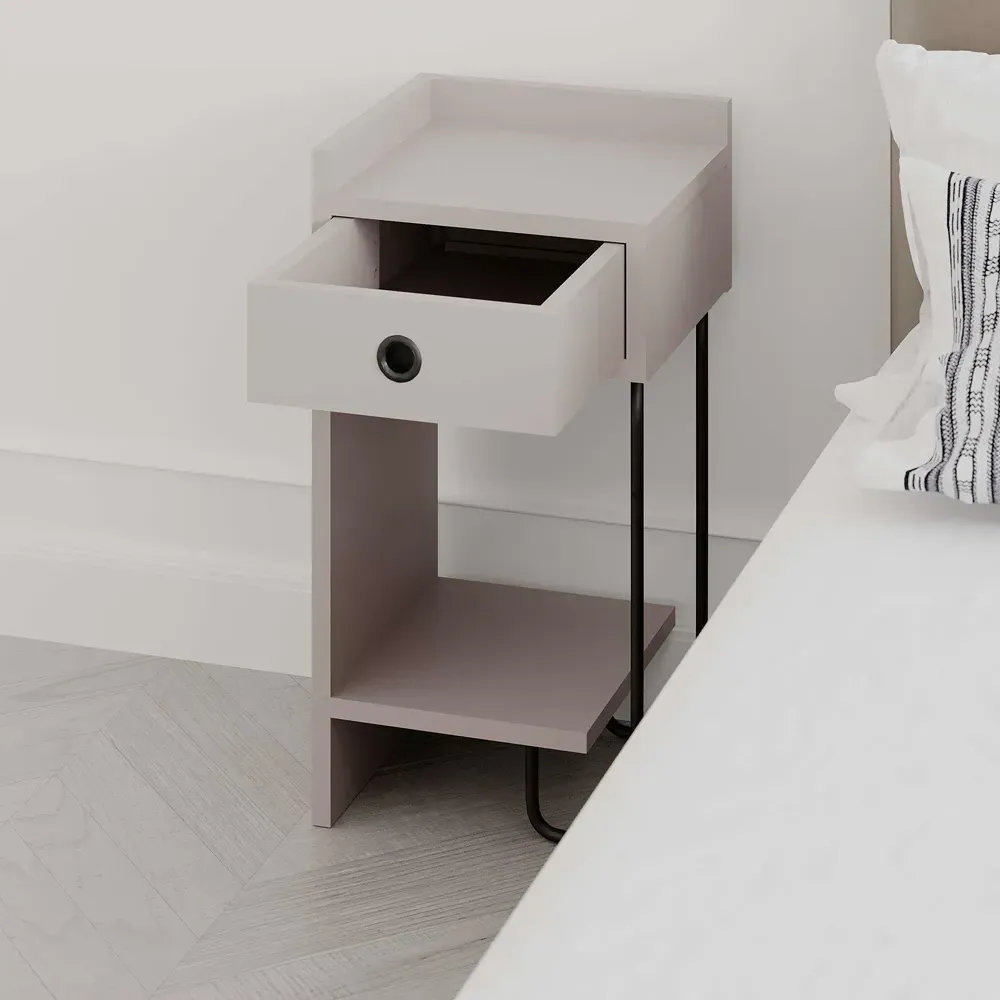 Sirius Right Module Bedside Table - Grey