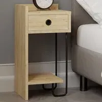 Sirius Single Drawer Bedside Table - Oak