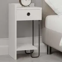 Sirius Single Drawer Bedside Table - White