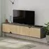Spark 4 Door TV Unit with Storage - Anthracite Grey, Oak