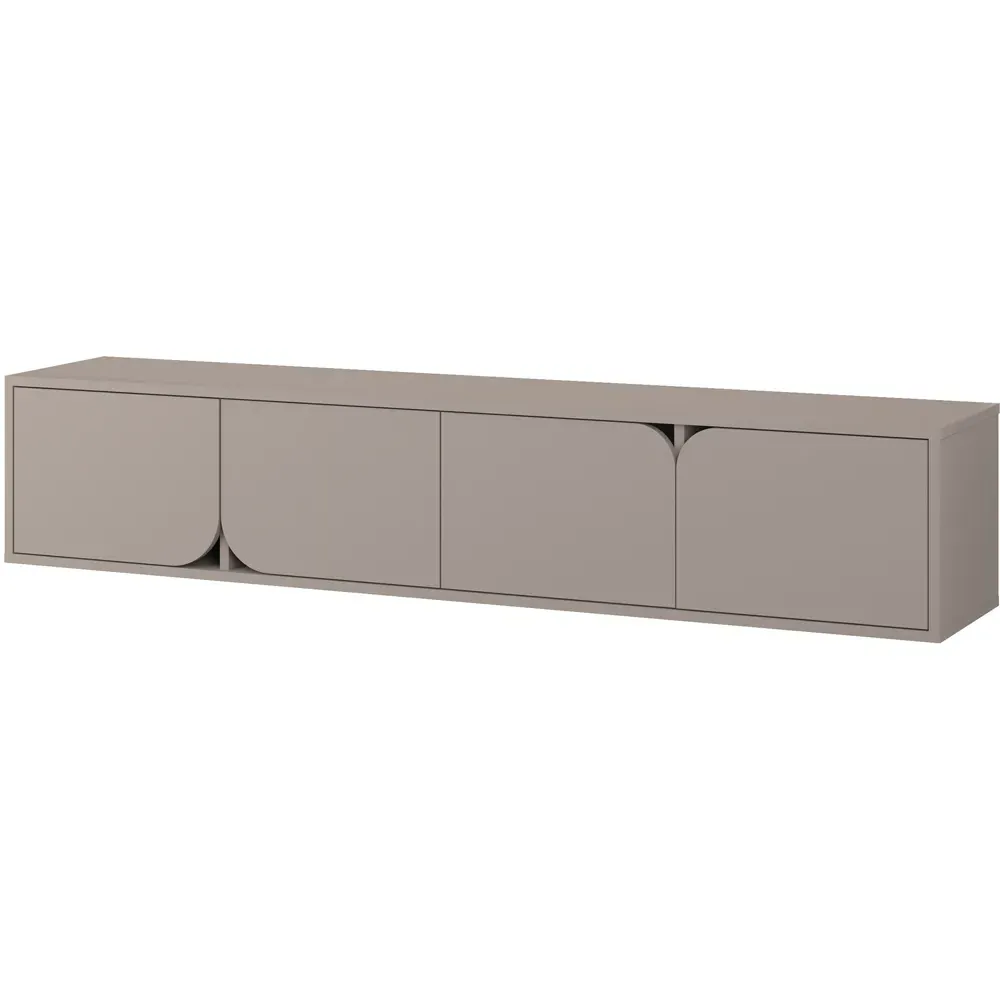 Spark 4 Door TV Unit with Storage - Mocha Grey