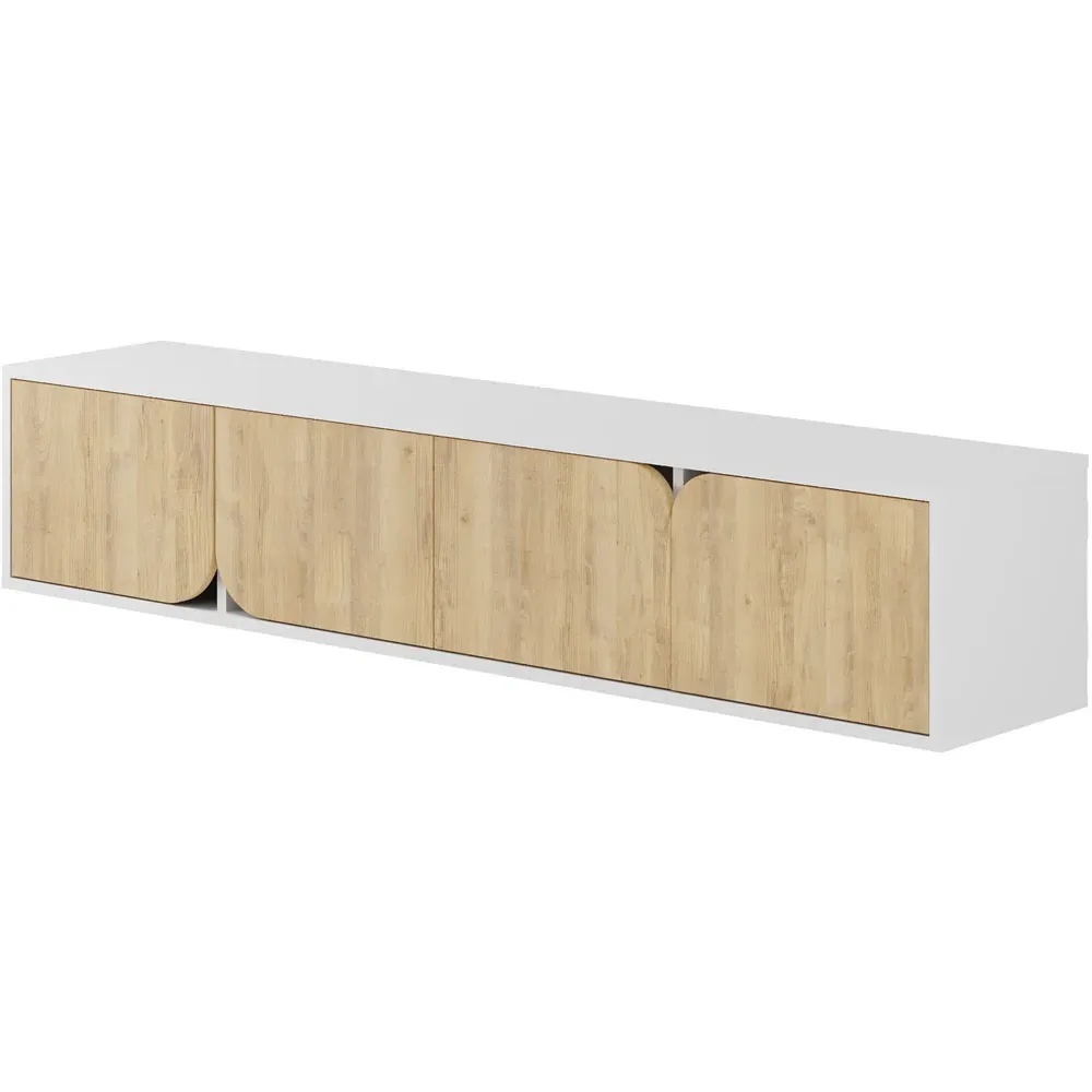 Spark 4 Door TV Unit with Storage - White, Oak