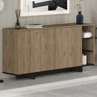 Stockton 3 Door Sideboard - Oak Effect, Black