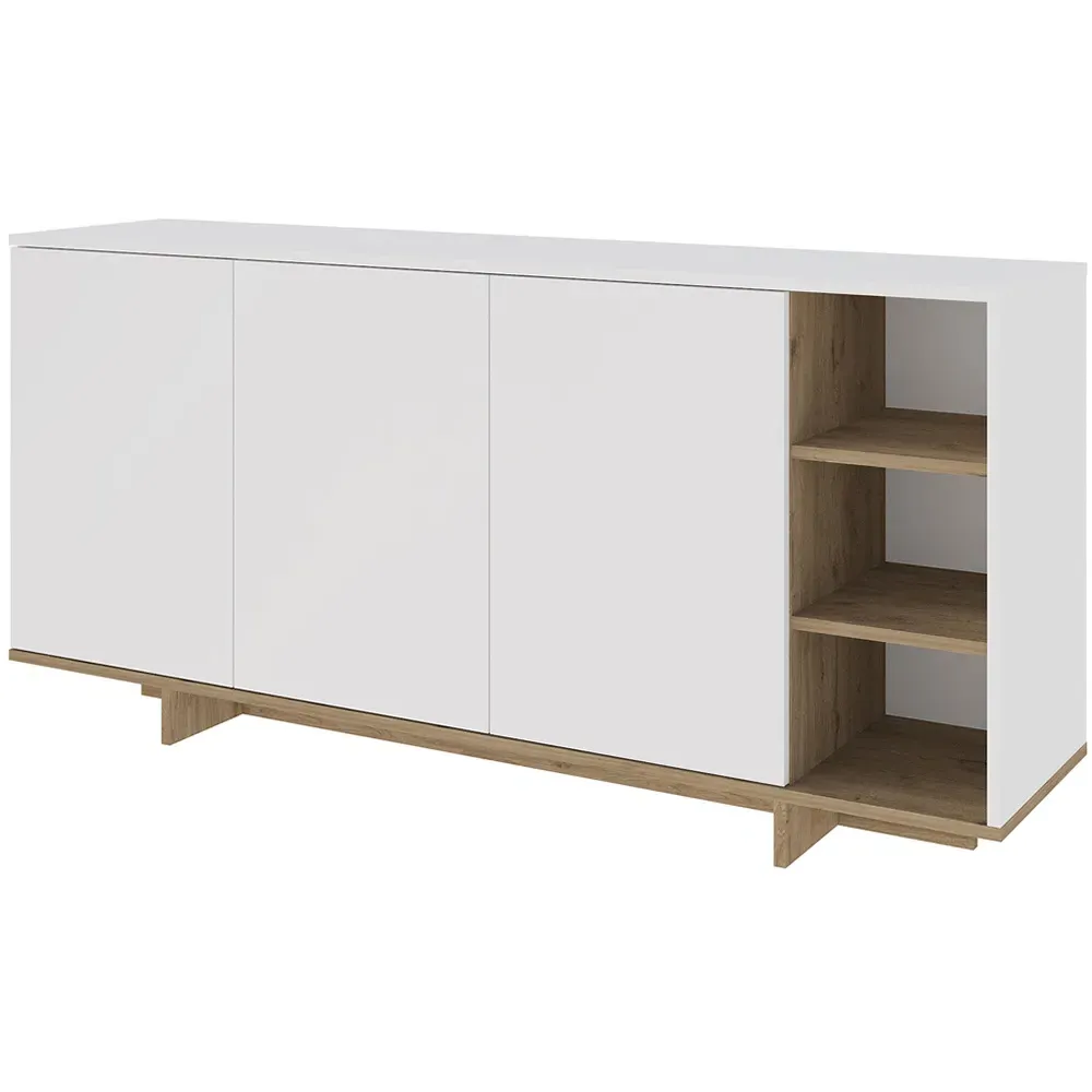 Stockton 3 Door Sideboard - White Oak Effect