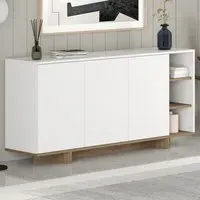 Stockton 3 Door Sideboard - White Oak Effect