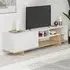 Stockton Single Door 4 Shelf TV Stand - White Oak
