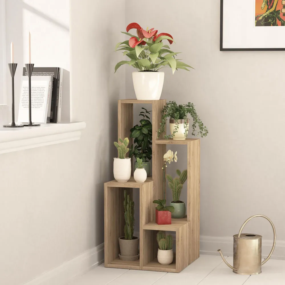 Sule Oak Plant Stand 2 Pack - Cream