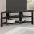 Thales 2 Shelf Corner TV Unit - Black, Wood