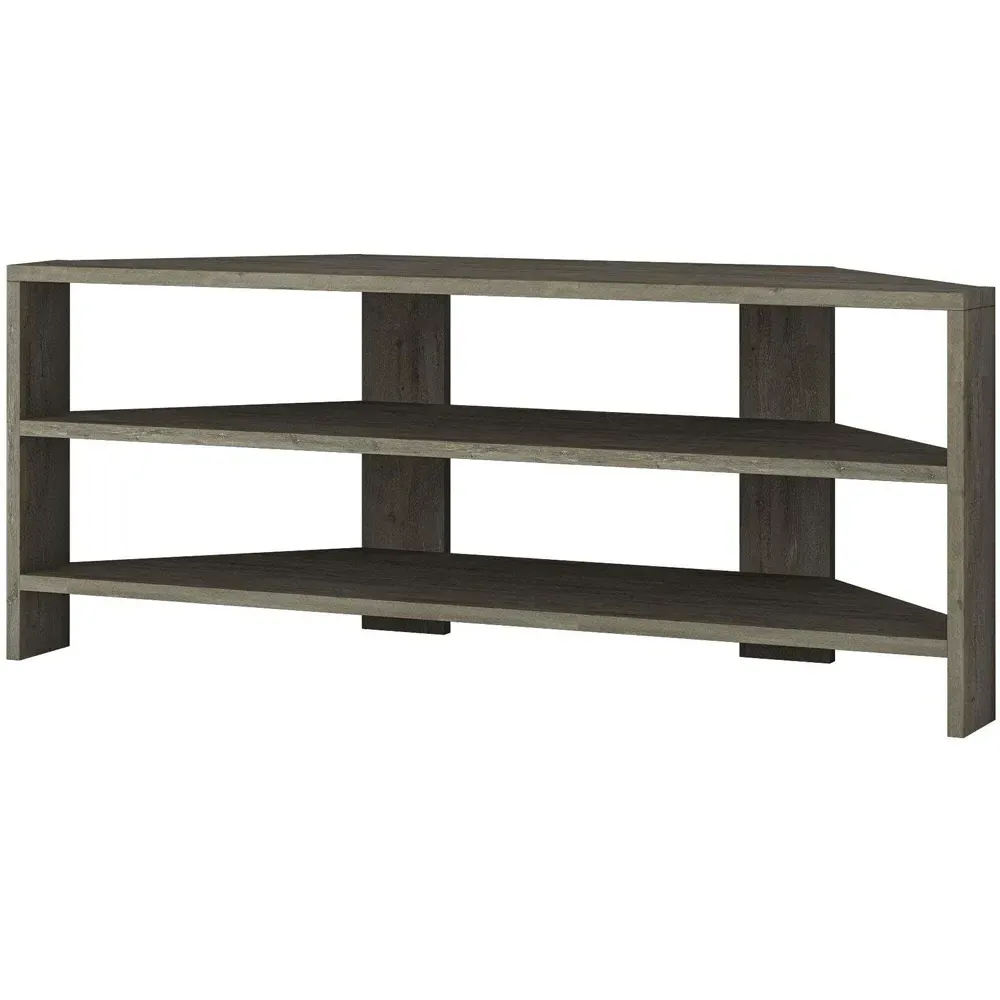 Thales 2 Shelf Corner TV Unit - Brown