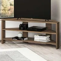 Thales 2 Shelf Corner TV Unit - Brown, Oak Effect