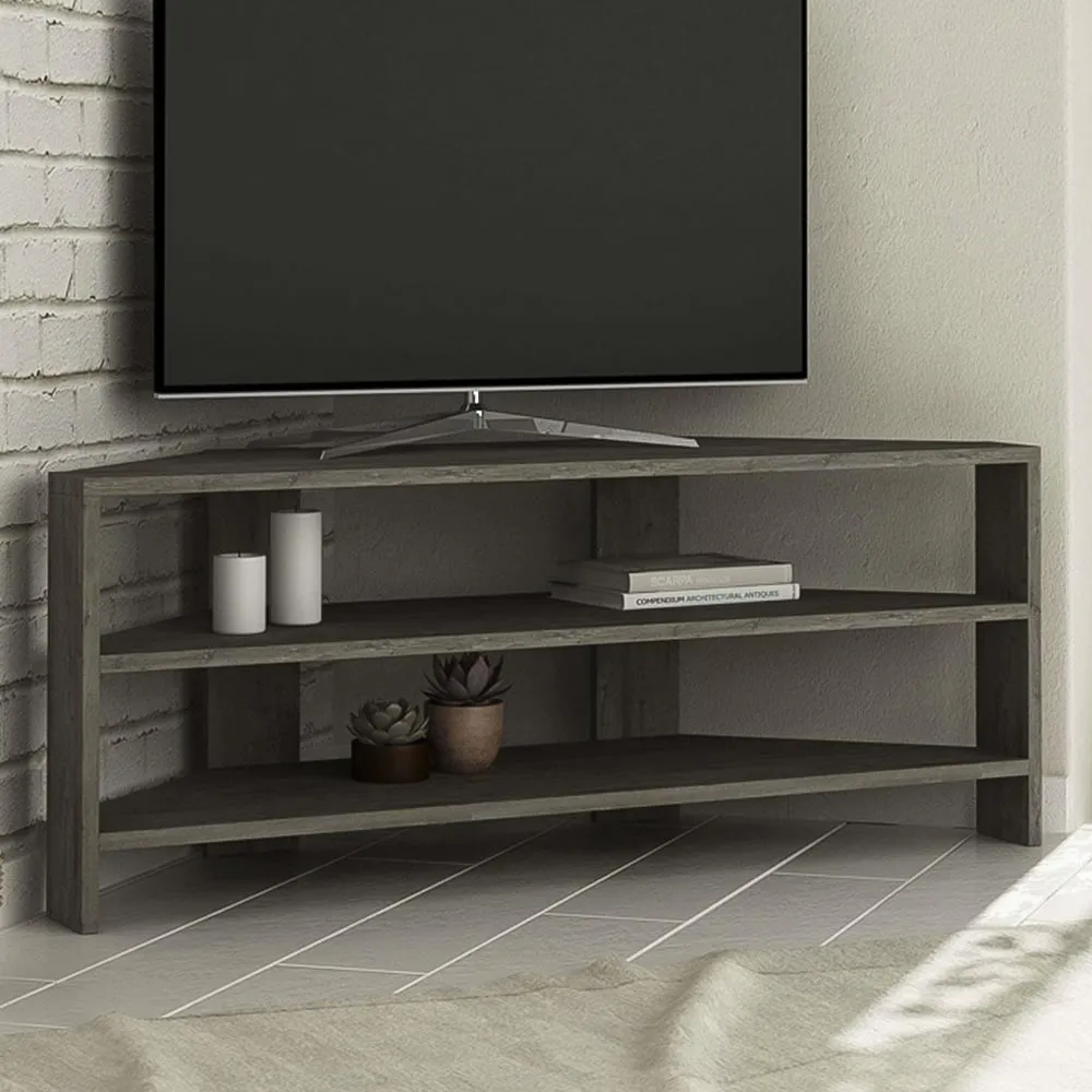 Thales 2 Shelf Corner TV Unit - Brown