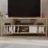 Thales 2 Shelf Corner TV Unit - Cream, Oak