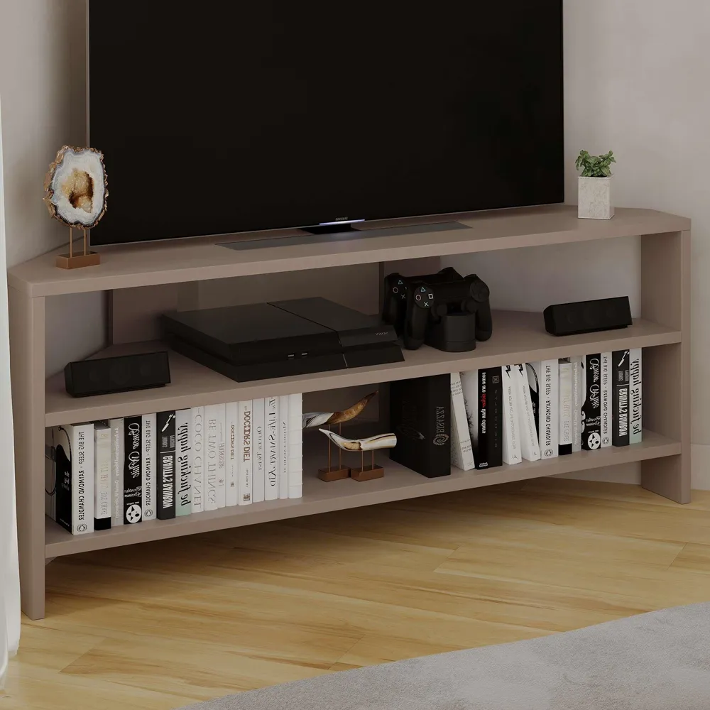 Thales 2 Shelf Corner TV Unit - Grey