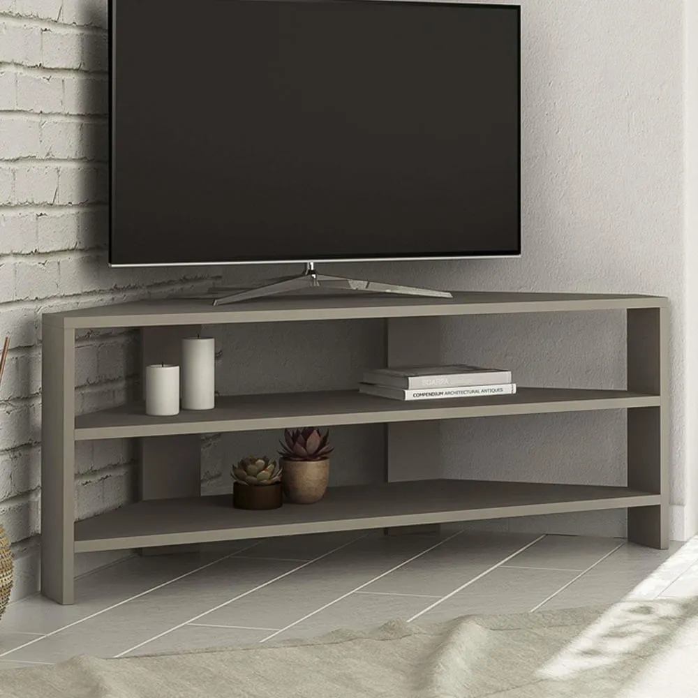 Thales 2 Shelf Corner TV Unit - Grey