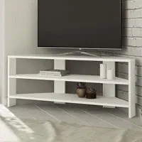 Thales 2 Shelf Corner TV Unit - White