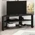 Thales Corner TV Stand with Marble Effect - Black