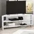 Thales Corner TV Stand with Marble Effect - White