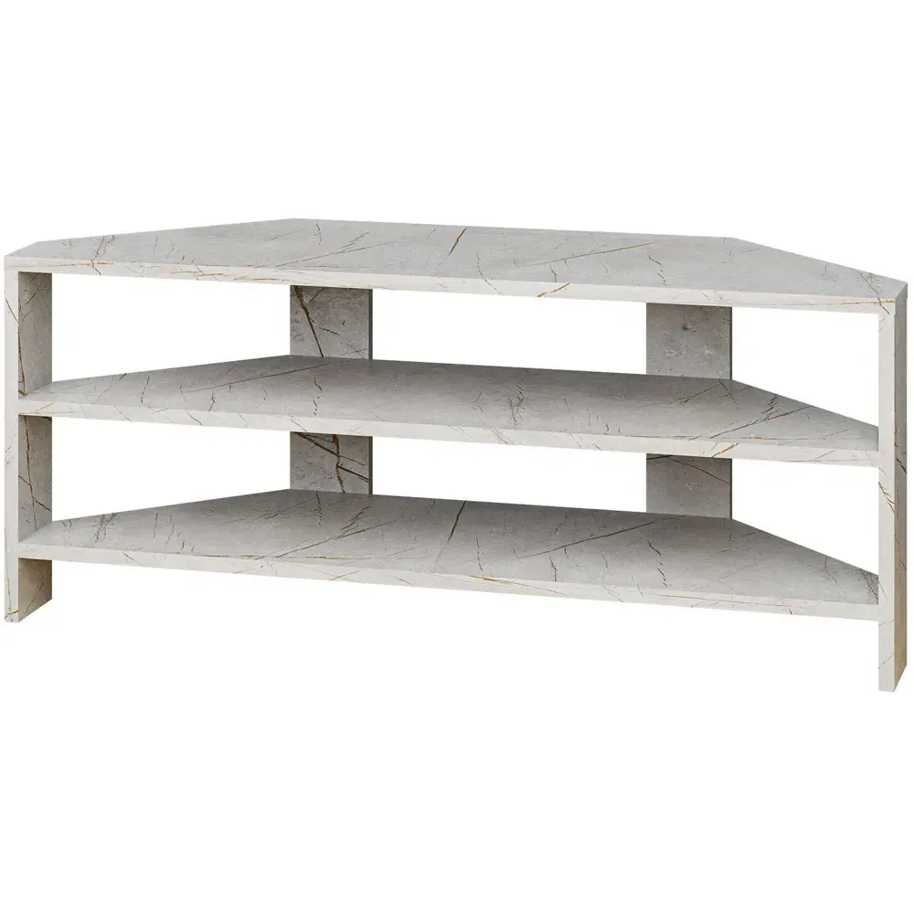 Thales Corner TV Unit with Marble Effect - Gold