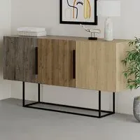 Tontini Console Sideboard Unit - Oak Effect, Dark Coffee