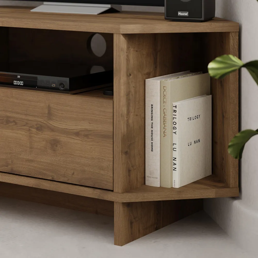 Viva Corner TV Stand with Storage - Brown