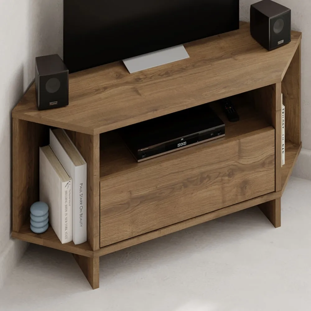 Viva Corner TV Stand with Storage - Brown image