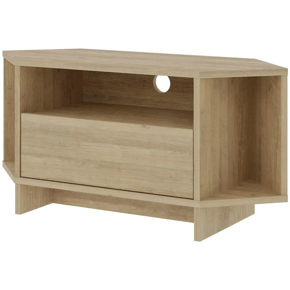 Viva Corner TV Stand with Storage - Cream