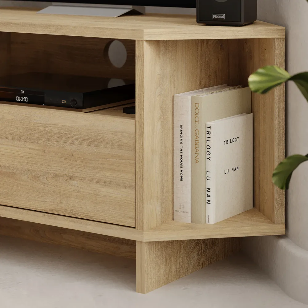 Viva Corner TV Stand with Storage - Cream