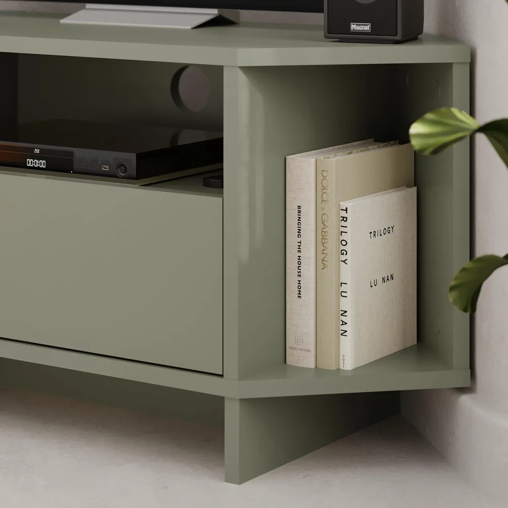 Viva Corner TV Stand with Storage - Green