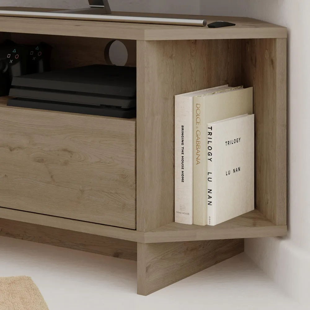 Viva Corner TV Stand with Storage - Oak Effect