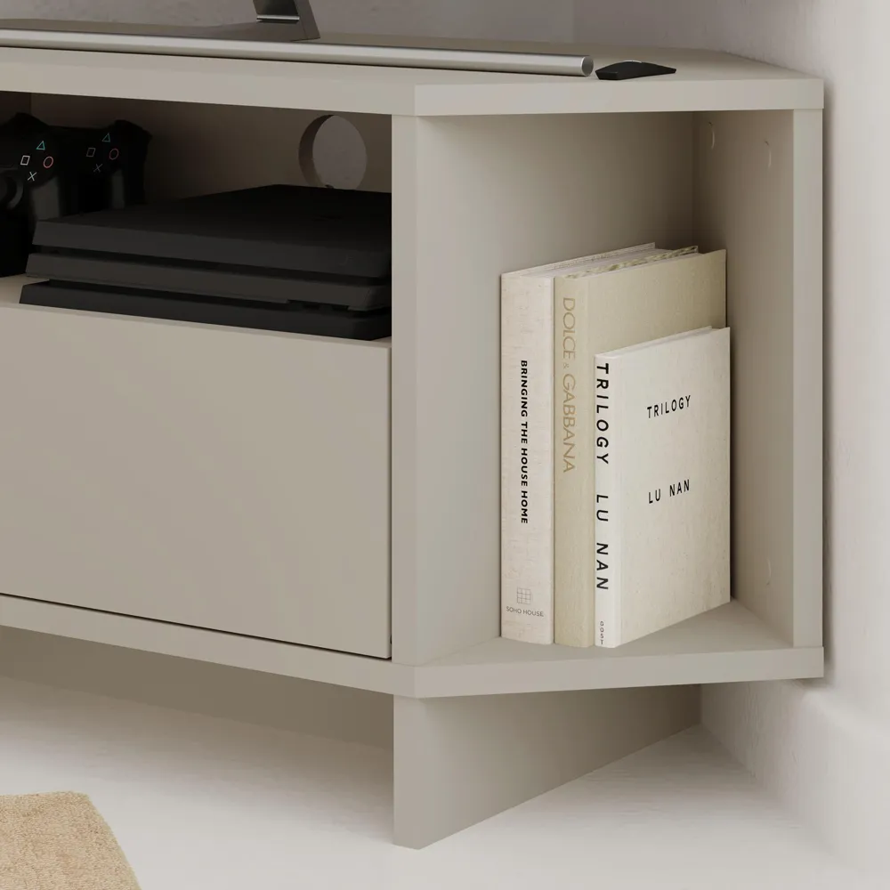 Viva Corner TV Stand with Storage - Sandstone