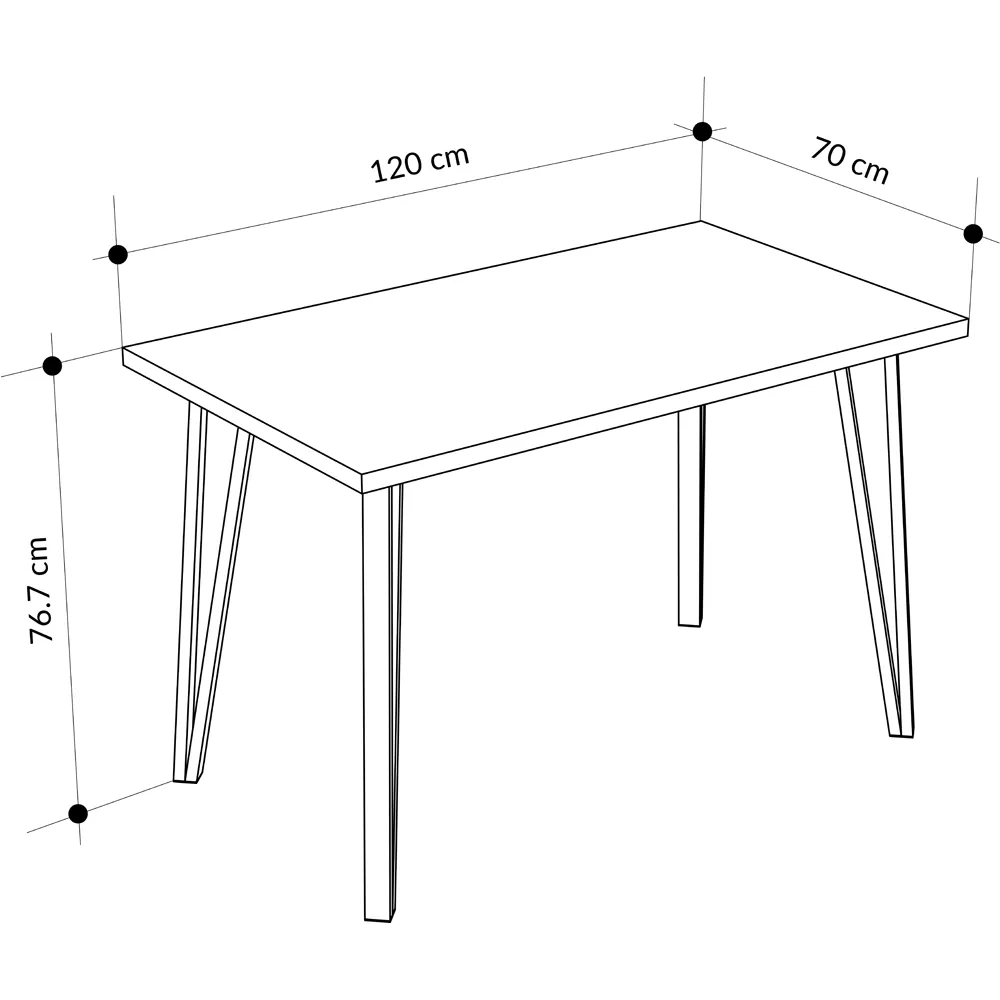 Xana 4-Seater Rectangular Dining Table - Natural Oak