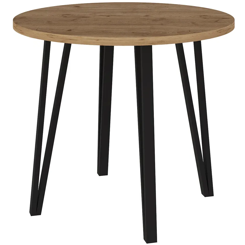Xana 4-Seater Round Dining Table - Natural Oak