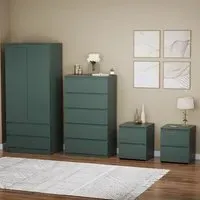 4 Piece Bedroom Furniture Set - Jasper Green
