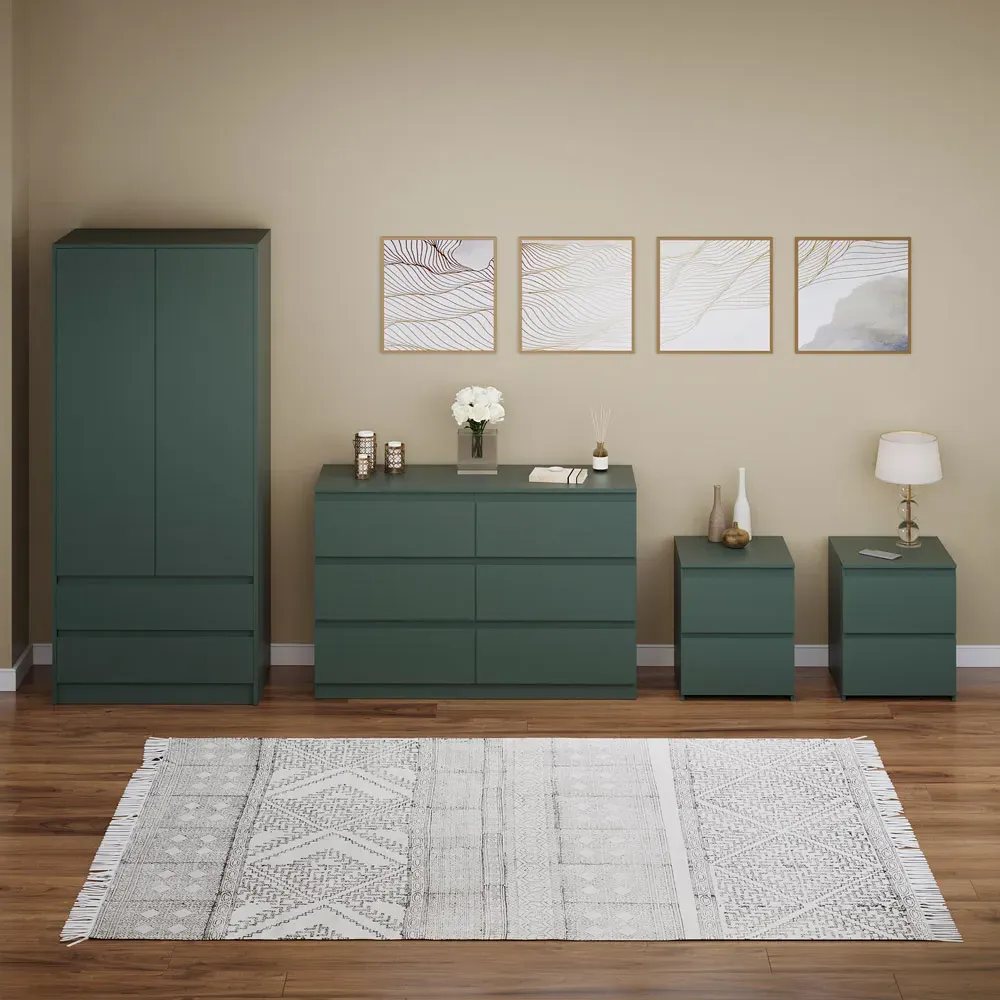 4 Piece Bedroom Furniture Set - Jasper Green